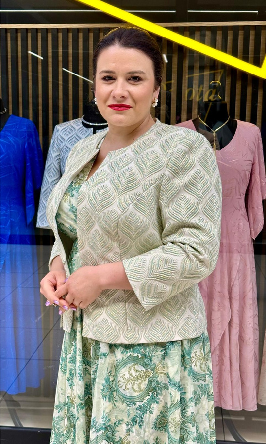 Żakardowy żakiet piki zielone 42-52